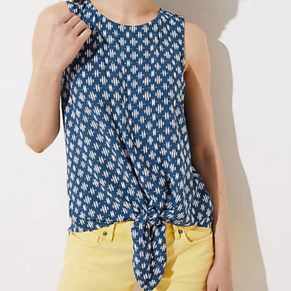 Loft. Size S, Ikat Tie Hem Button Back Top. Sleeveless, Excellent Used Cond. - Picture 12 of 12